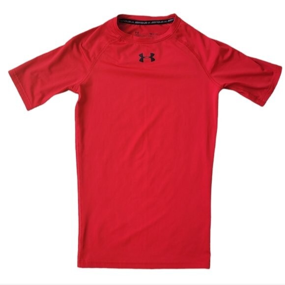 Under Armour Men's Compression Shirt, Red, Size Small, Excellent Used Condition - Picture 1 of 8